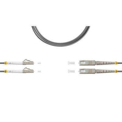 Патч-корд ВО MM(OM1) LC/UPC-SC/UPC 3.0мм duplex LSZH 10м сер. SUPRLAN 09-12110