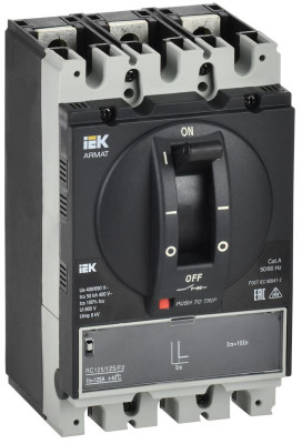 Выключатель автоматический в литом корпусе 3п A 50кА 125А расцепитель электромагн. регулируемый ARMAT IEK AR-MCCB-3A-050-0125A-MTUC