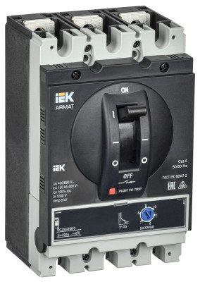 Выключатель автоматический в литом корпусе 3п G 150кА 200А расцепитель электромагн. регулируемый ARMAT IEK AR-MCCB-3G-150-0200A-MTUC