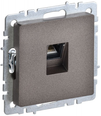 Розетка компьютерная СП RJ45 кат.6 BRITE РК11-БрТБ механизм бронза IEK BR-K10-2-K45