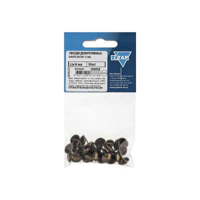 Гвоздь декоративный Сфера 11мм 1.3х16 антик (уп.30шт) Tech-Krep/Zitar 130858
