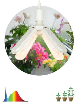 Лампа светодиодная FITO-36W-Rа90-E27-FOLD 36Вт Е27 4-лепестковая для растений полноспектральная Эра Б0061430