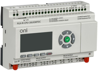 Контроллер программируемый логический (микро ПЛК) PLR-M. CPU WiFi GSM DI16/DO08(R)/02(T) 24В DC ONI PLR-M-CPU-26UGWFDC