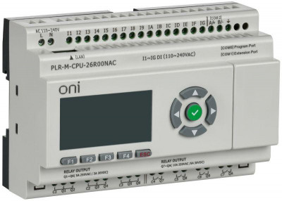 Контроллер программируемый логический (микро ПЛК) PLR-M. CPU DI16/DO10 230В AC ONI PLR-M-CPU-26R00NAC
