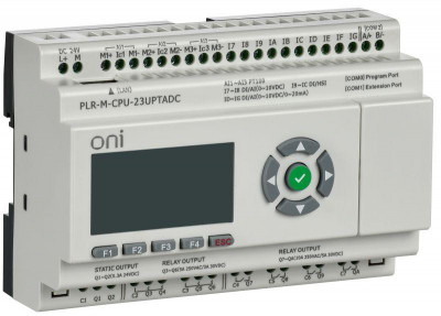 Контроллер программируемый логический (микро ПЛК) PLR-M. CPU DI10/PT3/DO08(R)/02(T) 24В DC ONI PLR-M-CPU-23UPTADC