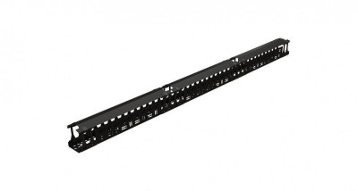 Органайзер кабельный вертикальный CMF-R42U-F106-СS-RAL9005 для шкафов TSR с крышкой для профиля тип F Hyperline 483756