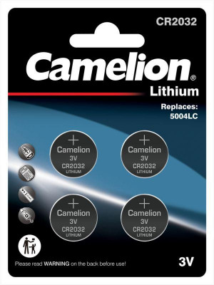 Элемент питания литиевый CR2032 BL-4 CR2032-BP4 3В (блист.4шт) Camelion 15247