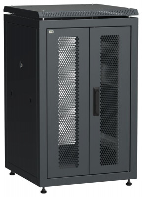 Шкаф сетевой LINEA N 19дюйм 18U 600х600мм передн. перфорир. распашная двустворчат. задн. перфорир. чер. ITK LN05-18U66-2PP