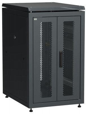 Шкаф сетевой LINEA N 19дюйм 18U 600х800мм передн. перфорир. распашная двустворчат. задн. перфорир. чер. ITK LN05-18U68-2PP