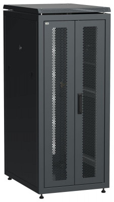Шкаф сетевой LINEA N 19дюйм 28U 600х800мм передн. перфорир. распашная двустворчат. задн. перфорир. чер. ITK LN05-28U68-2PP