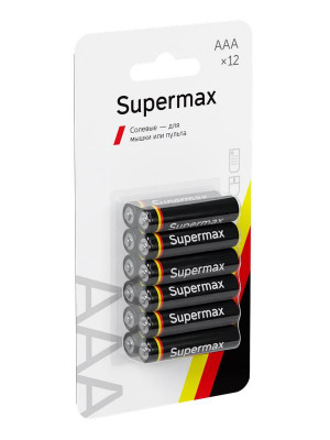 Элемент питания солевой AAA/R03 (блист.12шт) SuperMax SUPR03BL12