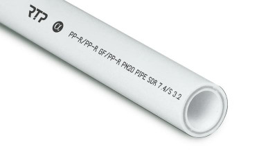 Труба PPR 125х17.1 PN20 стекловолокно бел. (дл.4м) RTP 15671