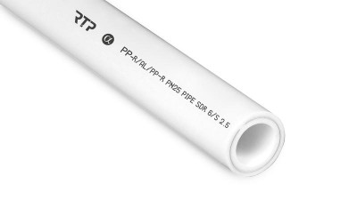 Труба PPR 20х3.4 PN25 армир. алюм. бел. (дл.2м) RTP 16201