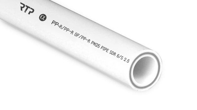 Труба PPR 63х10.5 PN25 стекловолокно бел. (дл.4м) RTP 10356