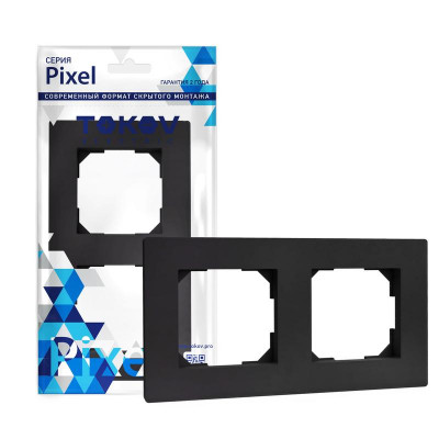 Рамка 2-м Pixel универс. карбон TOKOV ELECTRIC TKE-PX-RM2-C14
