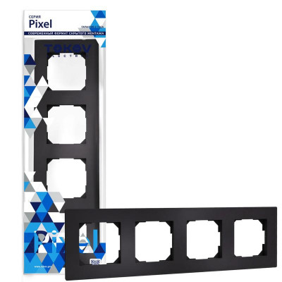Рамка 4-м Pixel универс. карбон TOKOV ELECTRIC TKE-PX-RM4-C14