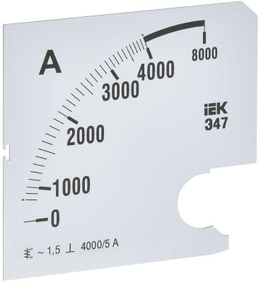 Шкала сменная для амперметра Э47 4000/5А-1.5 96х96мм IEK IPA20D-SC-4000
