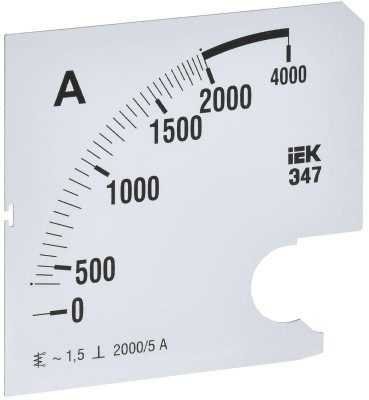 Шкала сменная для амперметра Э47 2000/5А-1.5 96х96мм IEK IPA20D-SC-2000