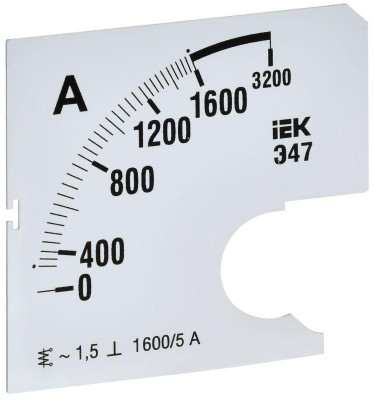 Шкала сменная для амперметра Э47 1600/5А-1.5 72х72мм IEK IPA10D-SC-1600