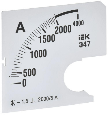 Шкала сменная для амперметра Э47 2000/5А-1.5 72х72мм IEK IPA10D-SC-2000