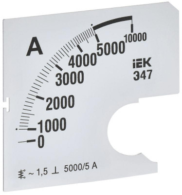 Шкала сменная для амперметра Э47 5000/5А-1.5 72х72мм IEK IPA10D-SC-5000