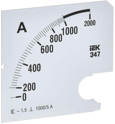 Шкала сменная для амперметра Э47 1000/5А-1.5 96х96мм IEK IPA20D-SC-1000