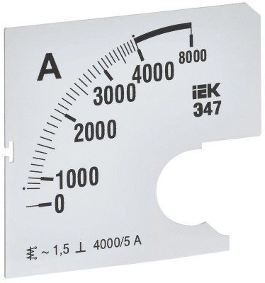 Шкала сменная для амперметра Э47 4000/5А-1.5 72х72мм IEK IPA10D-SC-4000