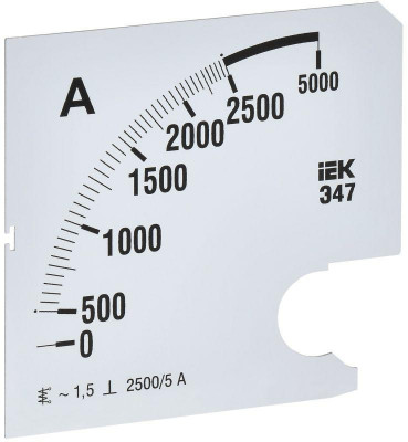 Шкала сменная для амперметра Э47 2500/5А-1.5 96х96мм IEK IPA20D-SC-2500