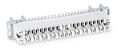 Плинт размыкаемый DM-10P-P на 10 пар крепление на хомут и штангу маркировка 0-9 Cabeus 7236c