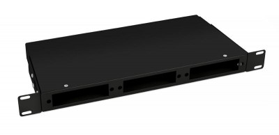 Кросс бокс оптический FO-CS-19-3FP-BK 19дюйм 1U на 3 адаптерные панели черн. Cabeus 11110c