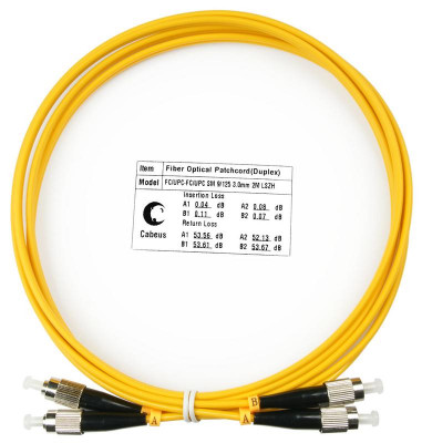 Шнур оптический duplex FC-FC 9/125 SM LSZH FOP(D)-9-FC-FC-2M 2м Cabeus 7491c