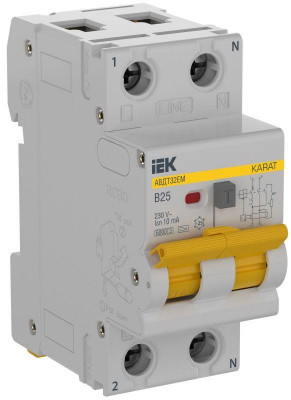 Выключатель автоматический дифференциального тока B 25А 10мА тип A АВДТ32EM KARAT IEK KA-VD14-1-025-B-010-A