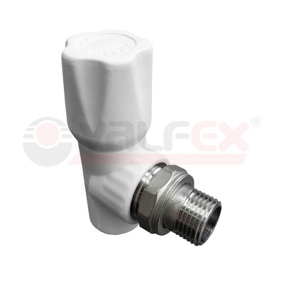 Вентиль для радиатора угловой 25х3/4дюйм (40/10) бел. VALFEX 1014725034