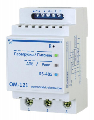 Измеритель-ограничитель мощности ОМ-121 совместим с NT Cloud 220В 1ф Modbus (измерение до 63А) НовАтек-Электро 4325604121