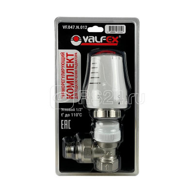 Клапан с термостатической головкой для радиатора угловой 1/2дюйм (60) К VALFEX VF.047.N.012