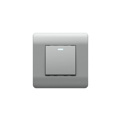 Выключатель 1-кл. NEW3-E 10А без фиксации с подсветкой серебр. CHINT 431403