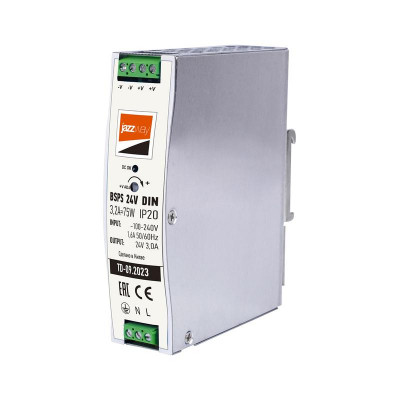 Блок питания для светодиод. ленты BSPS DIN 24В 3.2А 75Вт IP20 AL Pro+ JazzWay 5050006