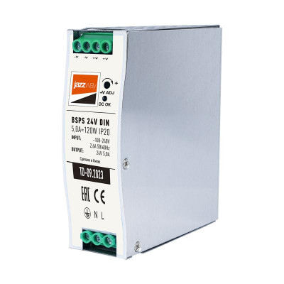 Блок питания для светодиод. ленты BSPS DIN 24В 5.0А 120Вт IP20 AL Pro+ JazzWay 5050020