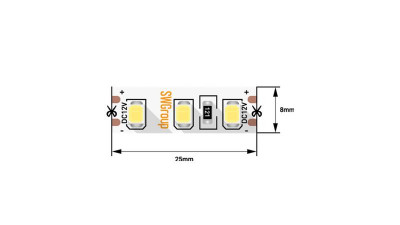 Лента светодиодная стандарт 2835 120LED/м 12Вт/м 12В IP20 со скотчем 3М нейтр. бел. (уп.5м) SWG Standard 00-00009236