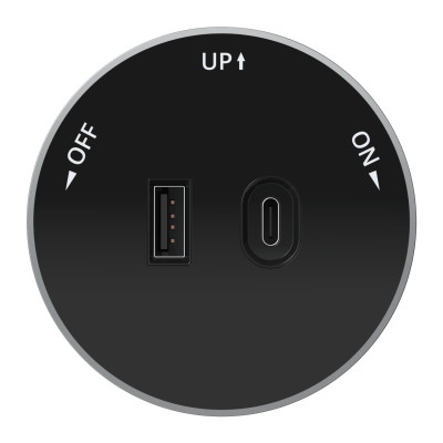 Розетка MultiTrack с 2-мя заряд. устройствами USB тип A+C 18Вт 5В/3А антрацит SE MTK13003B