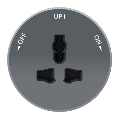Розетка MultiTrack 13А 250В универс. круглая графит SE MTK13002G