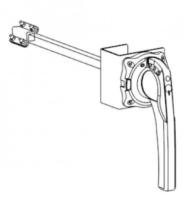 Рукоятка выносная поворотная для уст. фронт. на SD630-1250 красн./желт. SE SSDERHF15Y6312