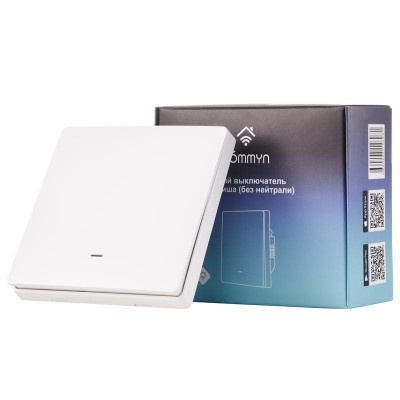 Выключатель настенный zigbee 1 клавиша (без нейтрали) SWZBNN01W HOMMYN НС-1587118