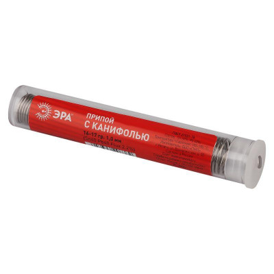 Припой PL-PR01 для пайки с канифолью 16-17гр d1.0мм (Sn60 Pb40 Flux 2.2%) Эра Б0052555