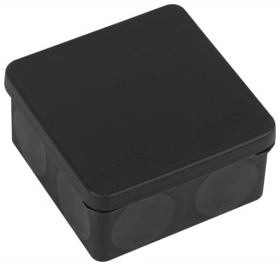 Коробка распаячная 100х100х50мм двухкомпонентная HF стойкая к УФ прямой монтаж IP67 черн. KOR-100-100-50-9g-2MP-B Эра Б0062770