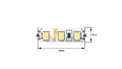 Лента светодиодная стандарт 2835 120LED/м 12Вт/м 12В IP20 со скотчем 3М холод. бел. (уп.5м) SWG Standard 00-00009238