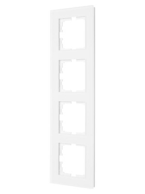 Рамка 4-местн. вертик. VESNA стекло бел. матов. LEZARD 742-5380-154