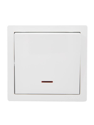 Выключатель 1-кл. ОП LETO с индикацией бел. LEZARD 752-0200-111
