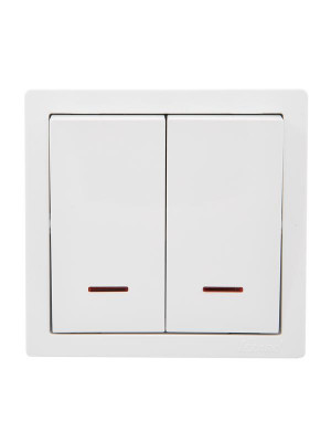 Выключатель 2-кл. ОП LETO с индикацией бел. LEZARD 752-0200-112