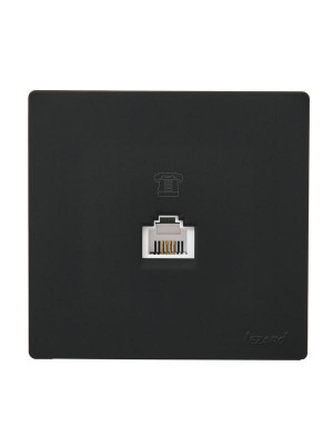 Розетка телефонная 1-м ОП LETO черн. бархат LEZARD 752-4200-137